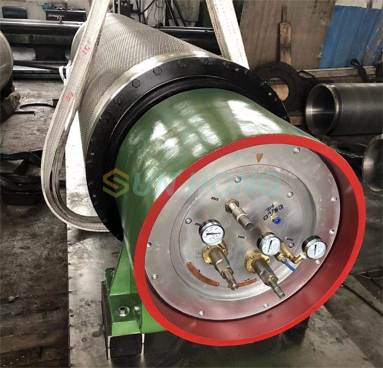 Máquina de papel Vacuum Suction Suction Hole Blind Groove Roll